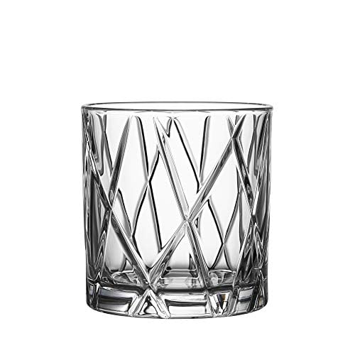 Orrefors City 10.9 Ounce Double Old Fashioned Crystal Glass Set of 4